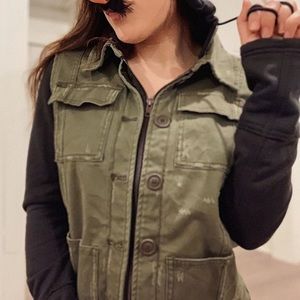 army sweatshirt cross jacket